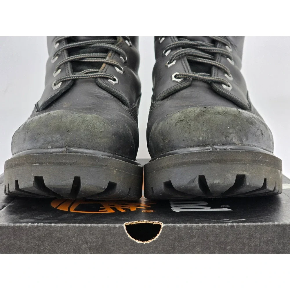 Timberland PRO Direct Attach Work Boots Mens 9 Black Leather Soft Toe -Good